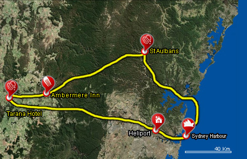 Blue Mountains Pub Tour Map