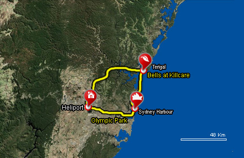 Heli Spa Indulgence Tour Map