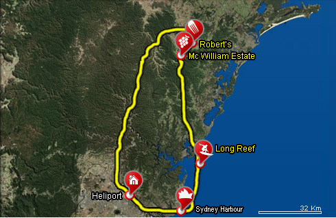 Hunter Valley Escape Tour Map